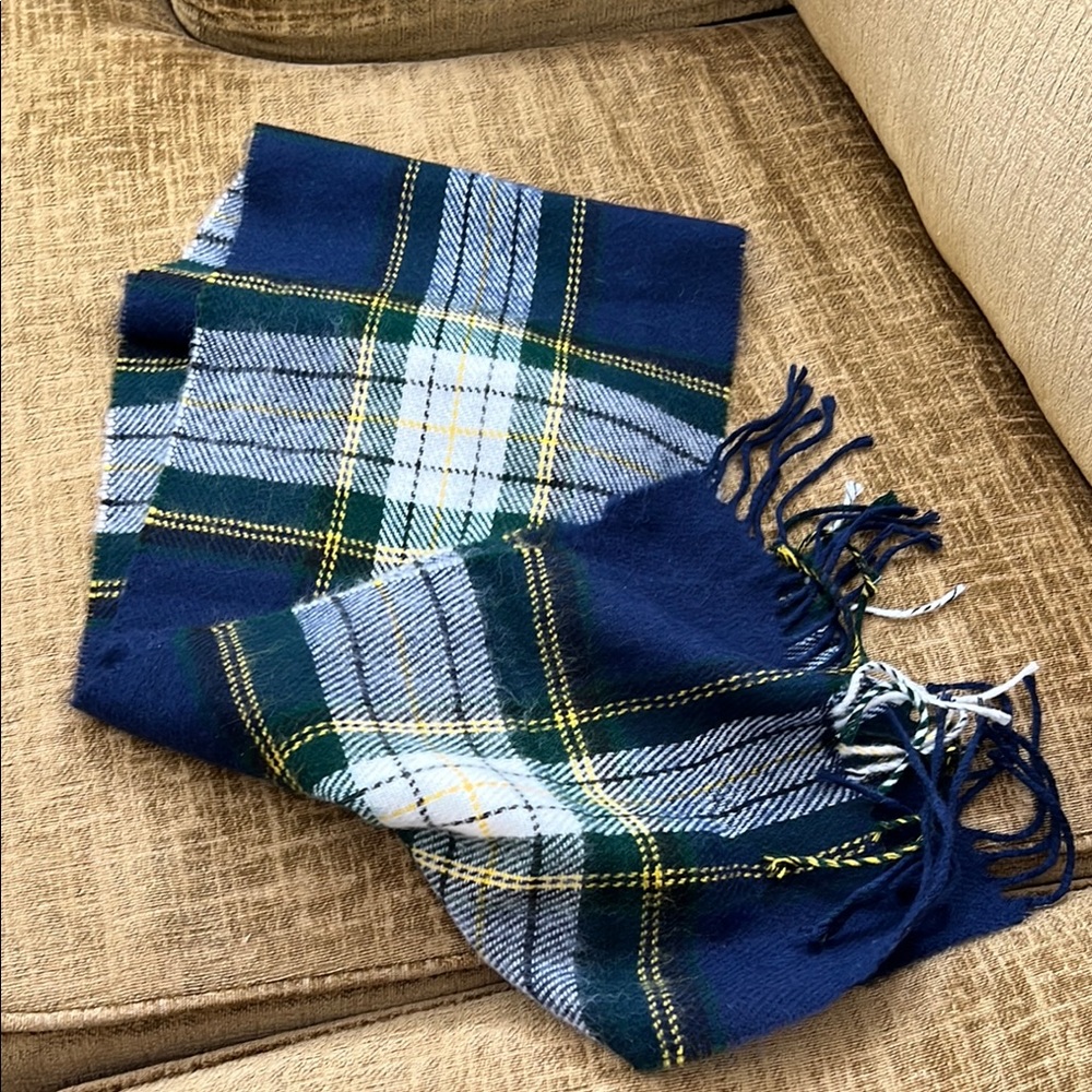 Italian Plaid Scarf with Fringe - Made In Italy